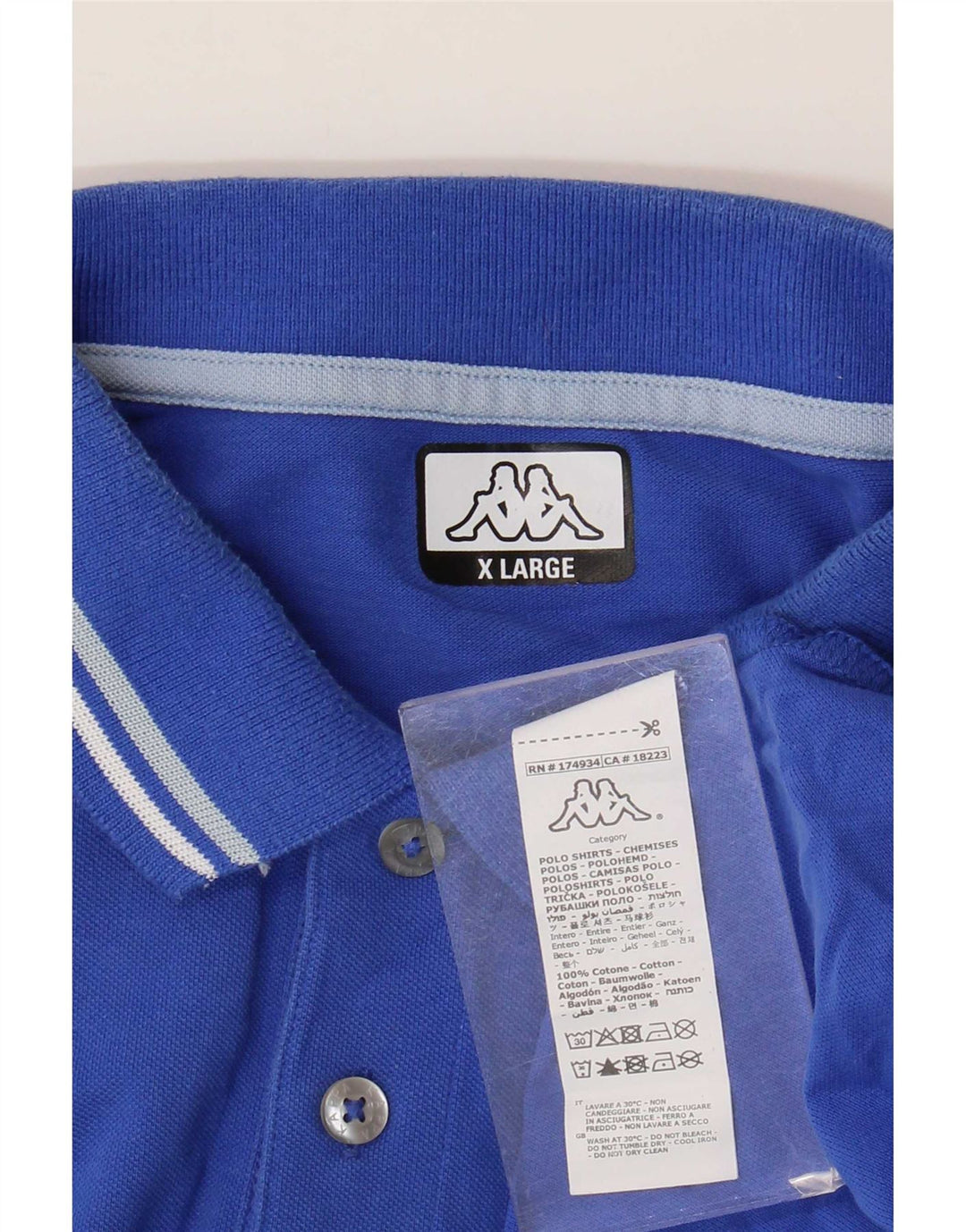 Kappa herre poloshirt XL blå bomuld