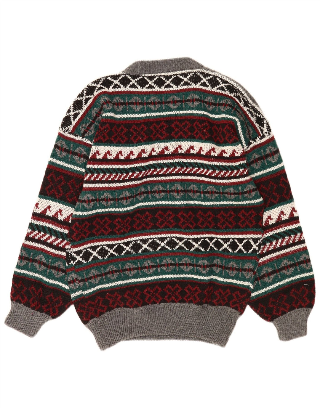 Vintage herre rund hals sweater stor flerfarvet Fair Isle