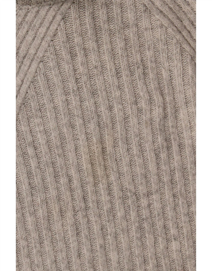 MINT FLØJEL Dame Rullehals sweater UK 10 Small Grey Flecked