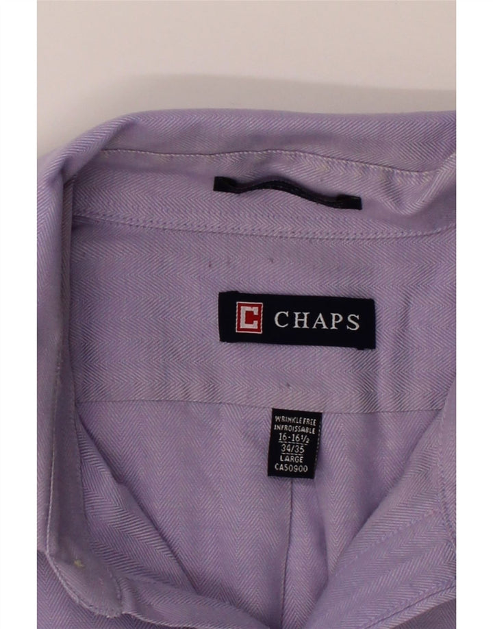 CHAPS Mens Shirt Size 16 16 1/2 Large Purple Cotton Vintage Chaps and Second-Hand Chaps from Messina Hembry 