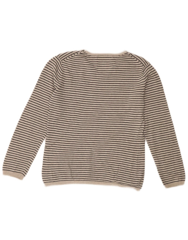 Zara Pige V-hals sweater 9-10 år Hvidstribet