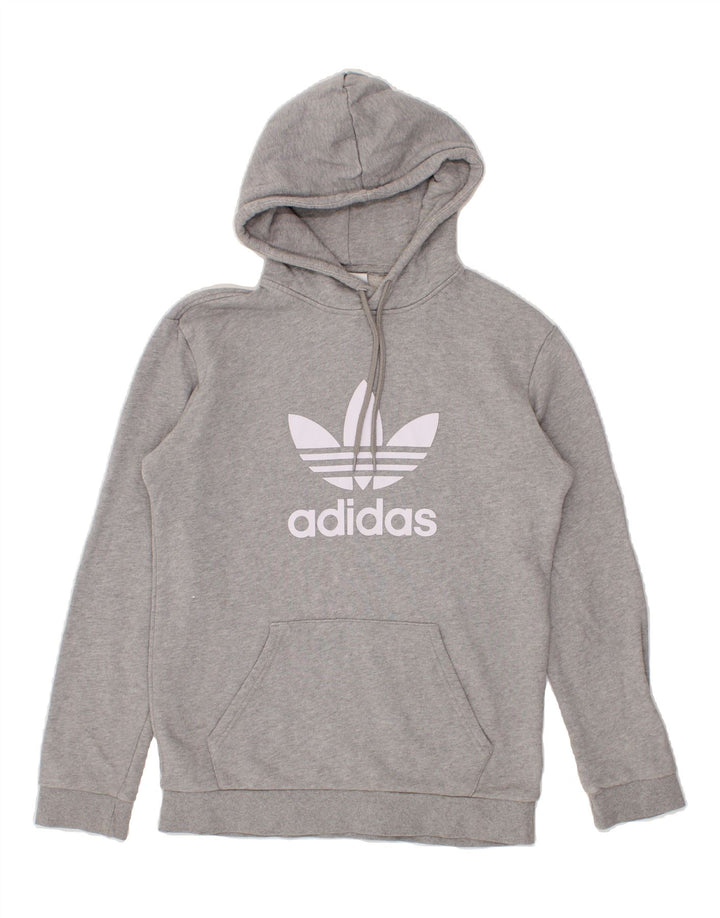 ADIDAS Mens Graphic Hoodie Jumper Medium Grey Cotton Vintage Adidas and Second-Hand Adidas from Messina Hembry 