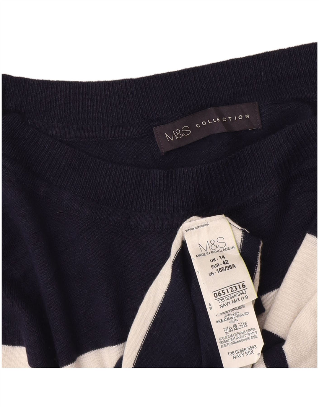Marks & Spencer Dame sweater med rund hals DK 14 Medium Navy Blue