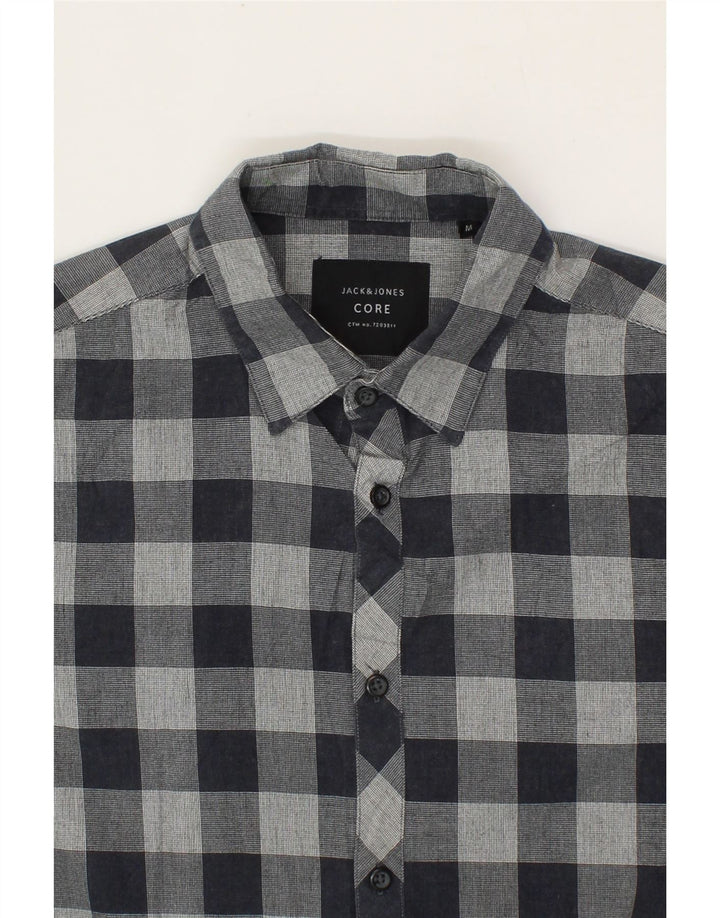 JACK & JONES Mens Shirt Medium Navy Blue Check Cotton Vintage Jack & Jones and Second-Hand Jack & Jones from Messina Hembry 