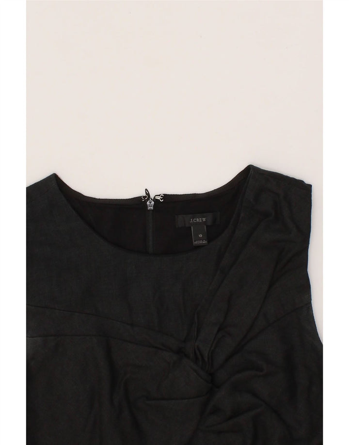 J. CREW Womens Sleeveless Sheath Dress US 10 Large Black Linen Vintage J. Crew and Second-Hand J. Crew from Messina Hembry 