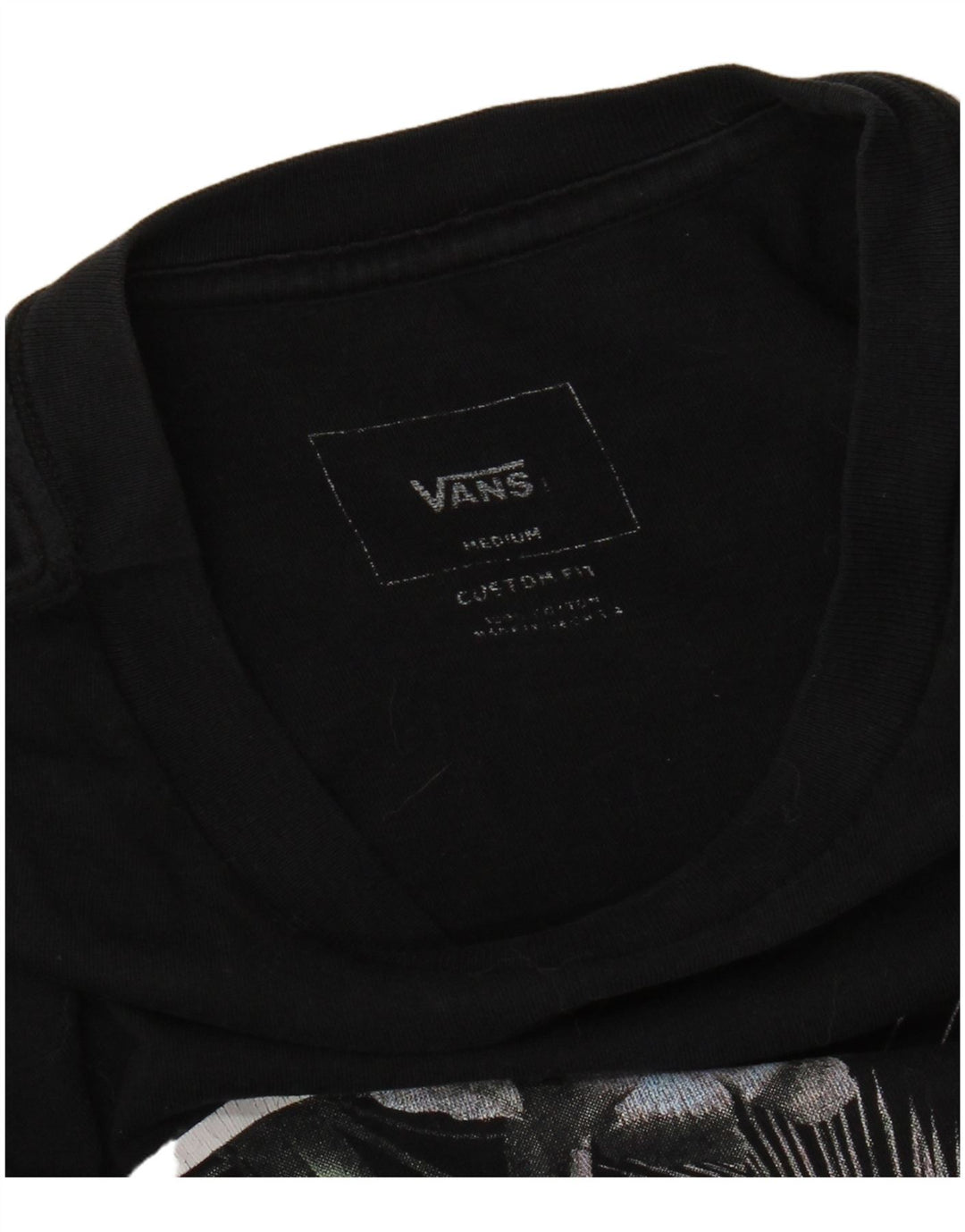 VANS Herre Custom Fit grafisk T-shirt top mellem sort bomuld
