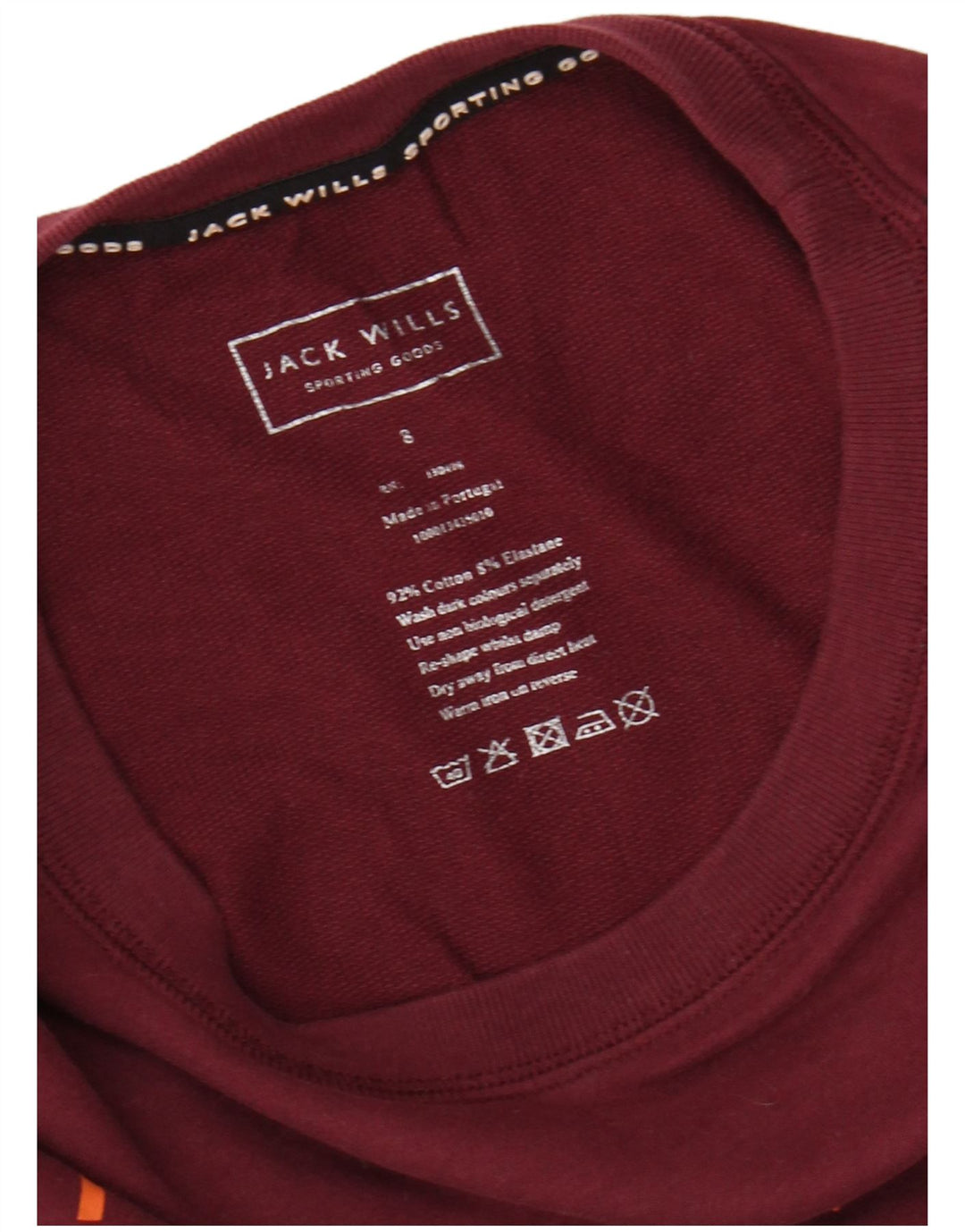 JACK WILLS Dame Oversized Crop Sweatshirt Jumper UK 8 Small Maroon
