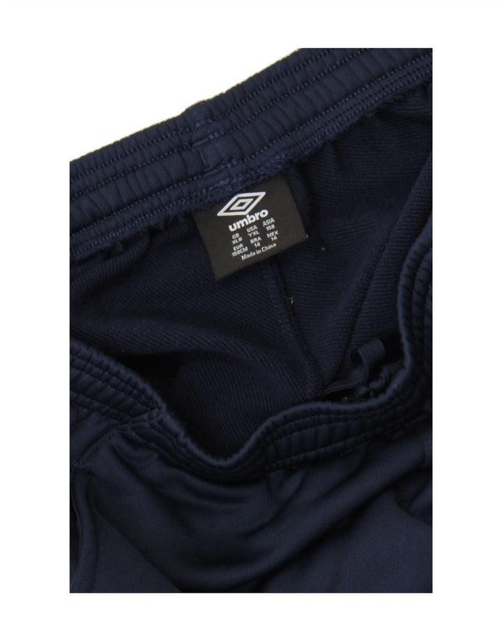 UMBRO Boys Tracksuit Trousers 13-14 Years XL Navy Blue Polyester Vintage Umbro and Second-Hand Umbro from Messina Hembry 