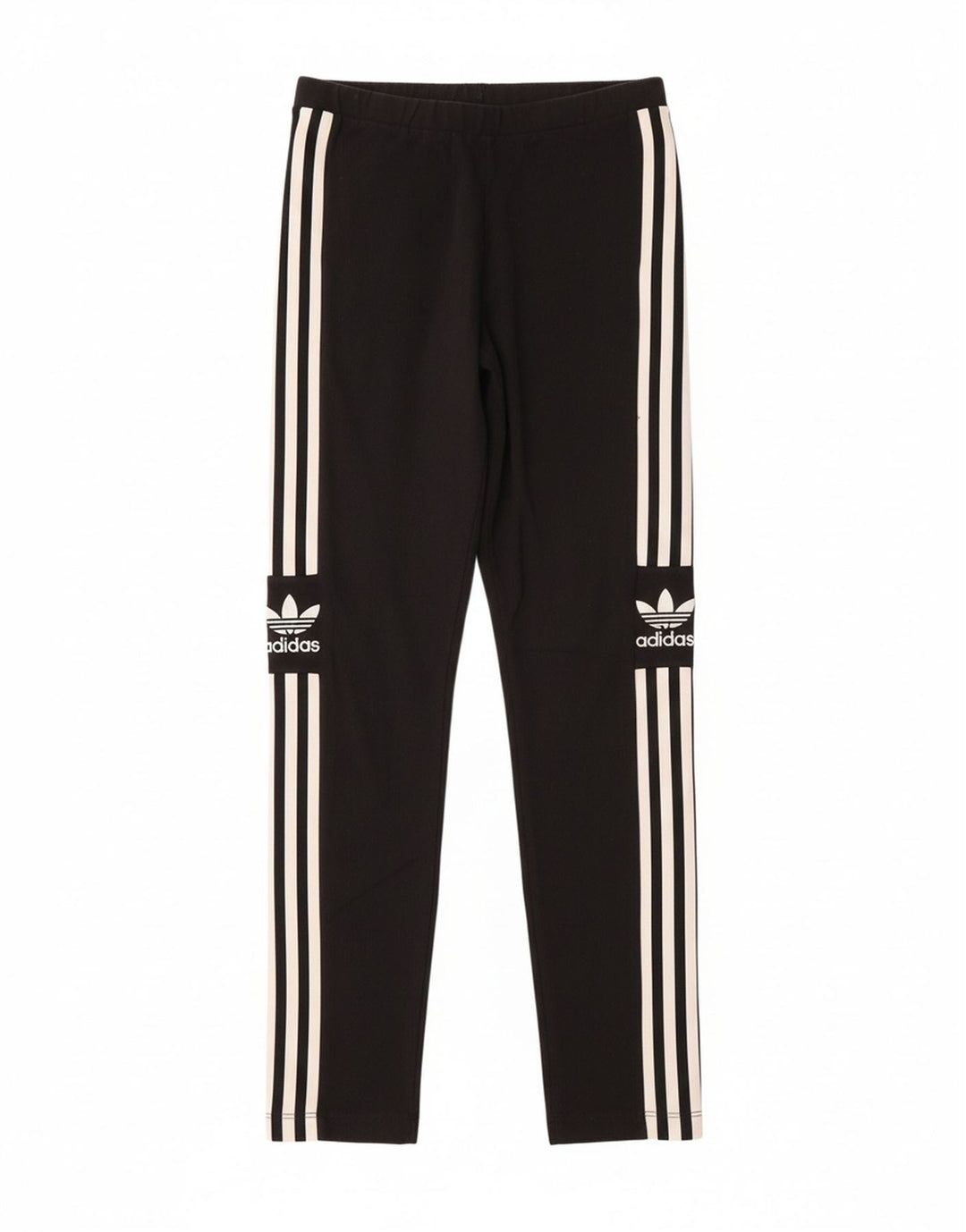 ADIDAS Womens Graphic Leggings UK 10 Small Black Cotton