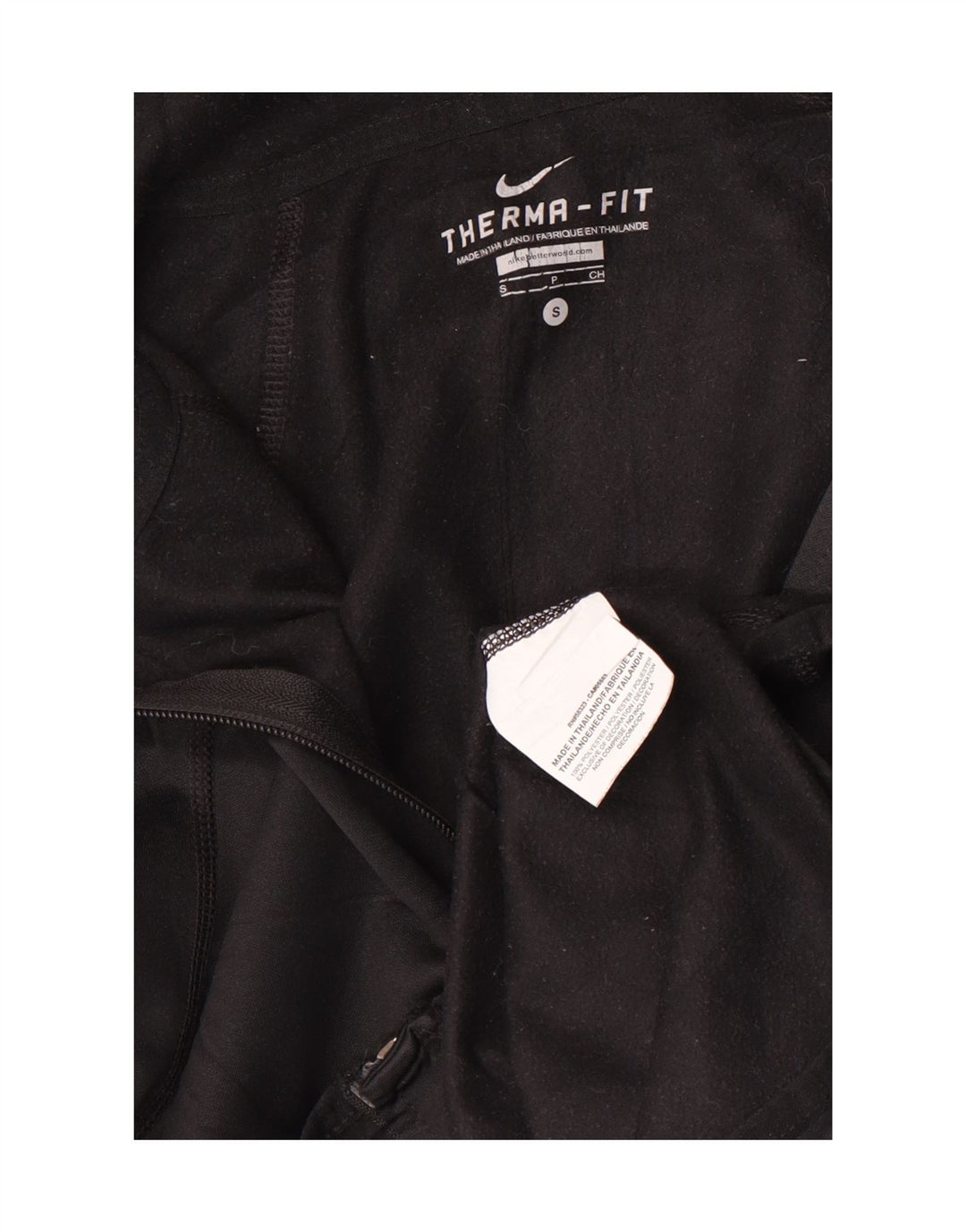 Nike herre Therma-Fit hættetrøje med lynlås, lille sort polyester