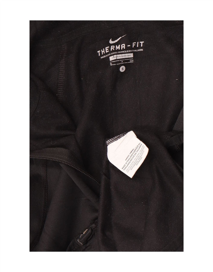 Nike herre Therma-Fit hættetrøje med lynlås, lille sort polyester