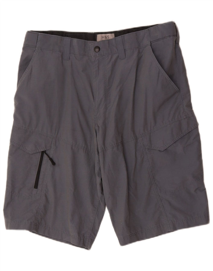 Marks & Spencer Herre Cargo Shorts W34 Large Blue Cotton