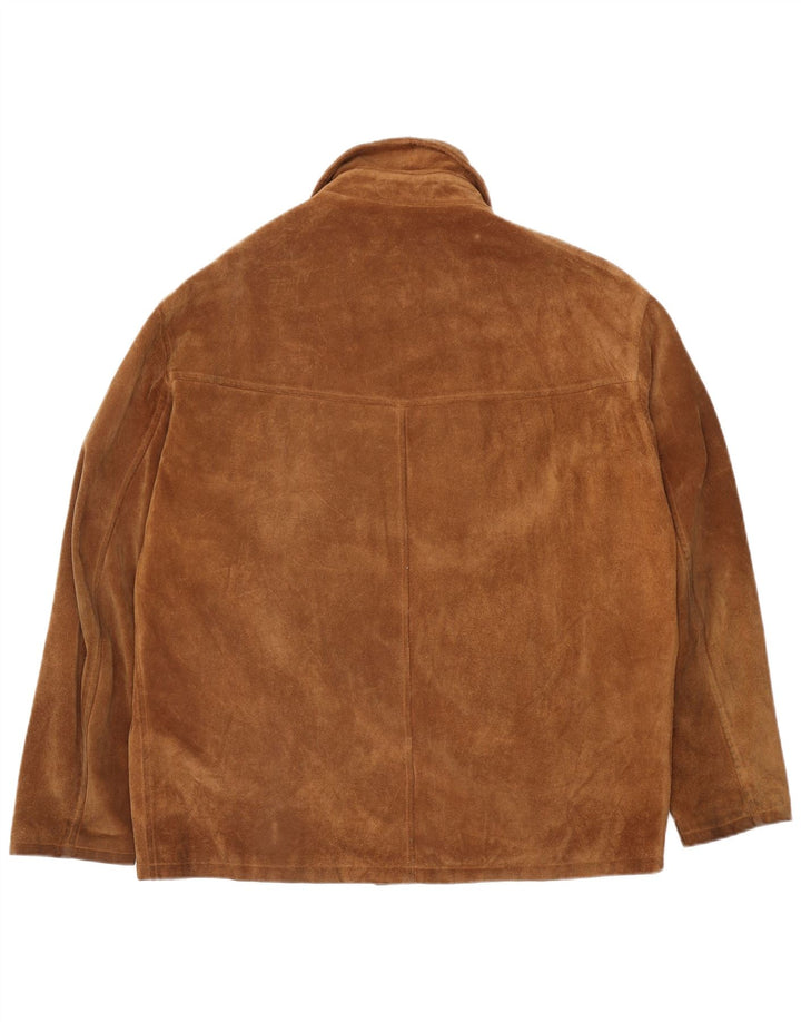 Vintage herre ruskindsjakke IT 54 2XL brunt læder