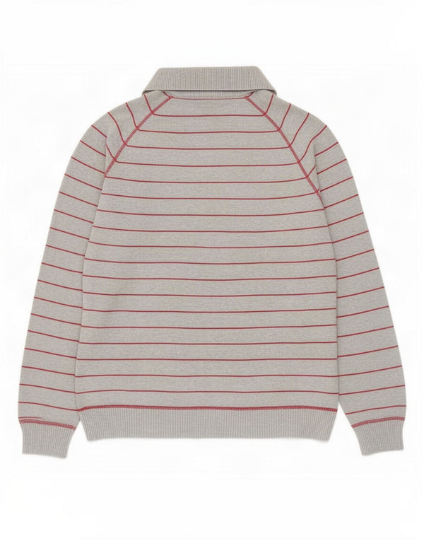 Zara Herre V-hals sweater XL Gråstribet bomuld