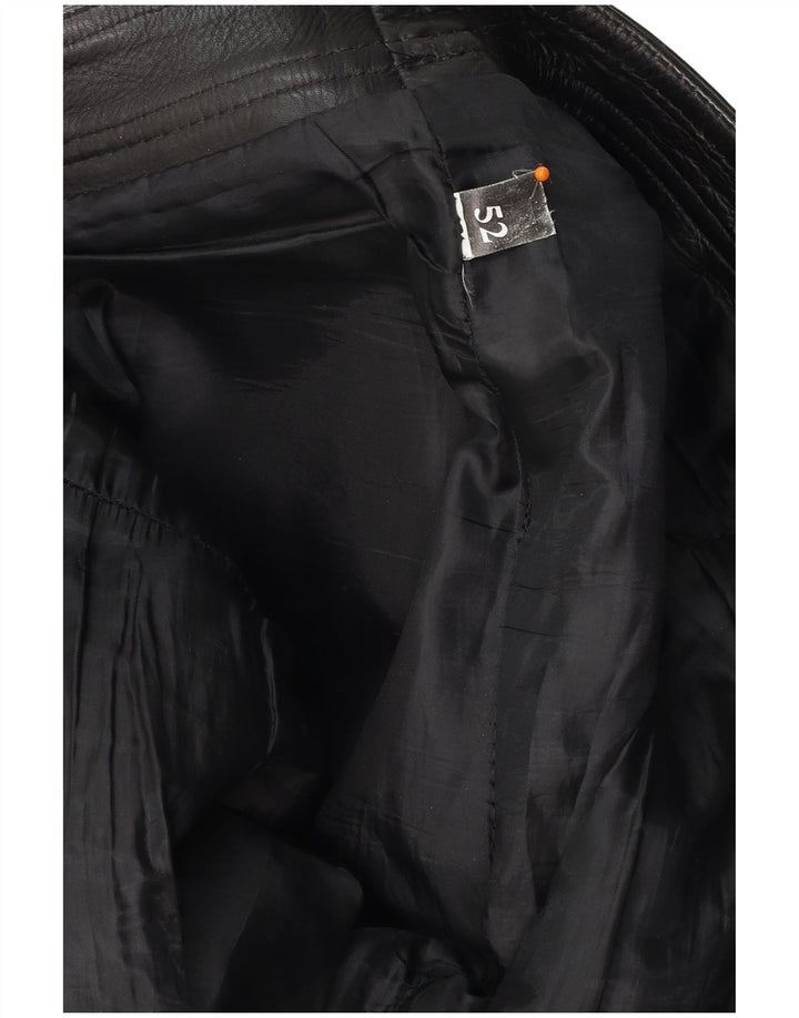 VINTAGE Lige læderbukser til mænd W30 L30 Sort