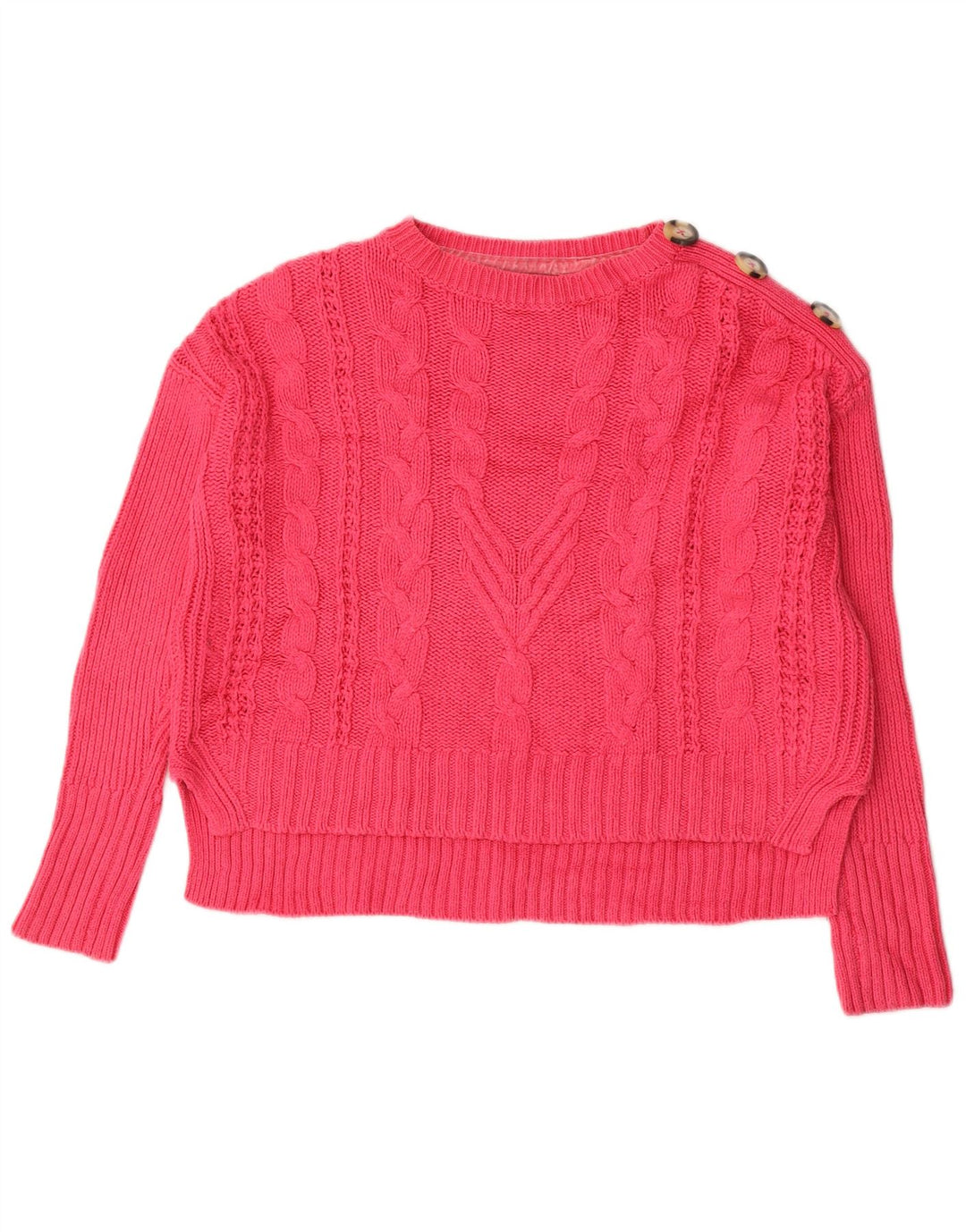 Marks & Spencer Dame Oversized Boat Neck Jumper Sweater UK 12 Medium Pink