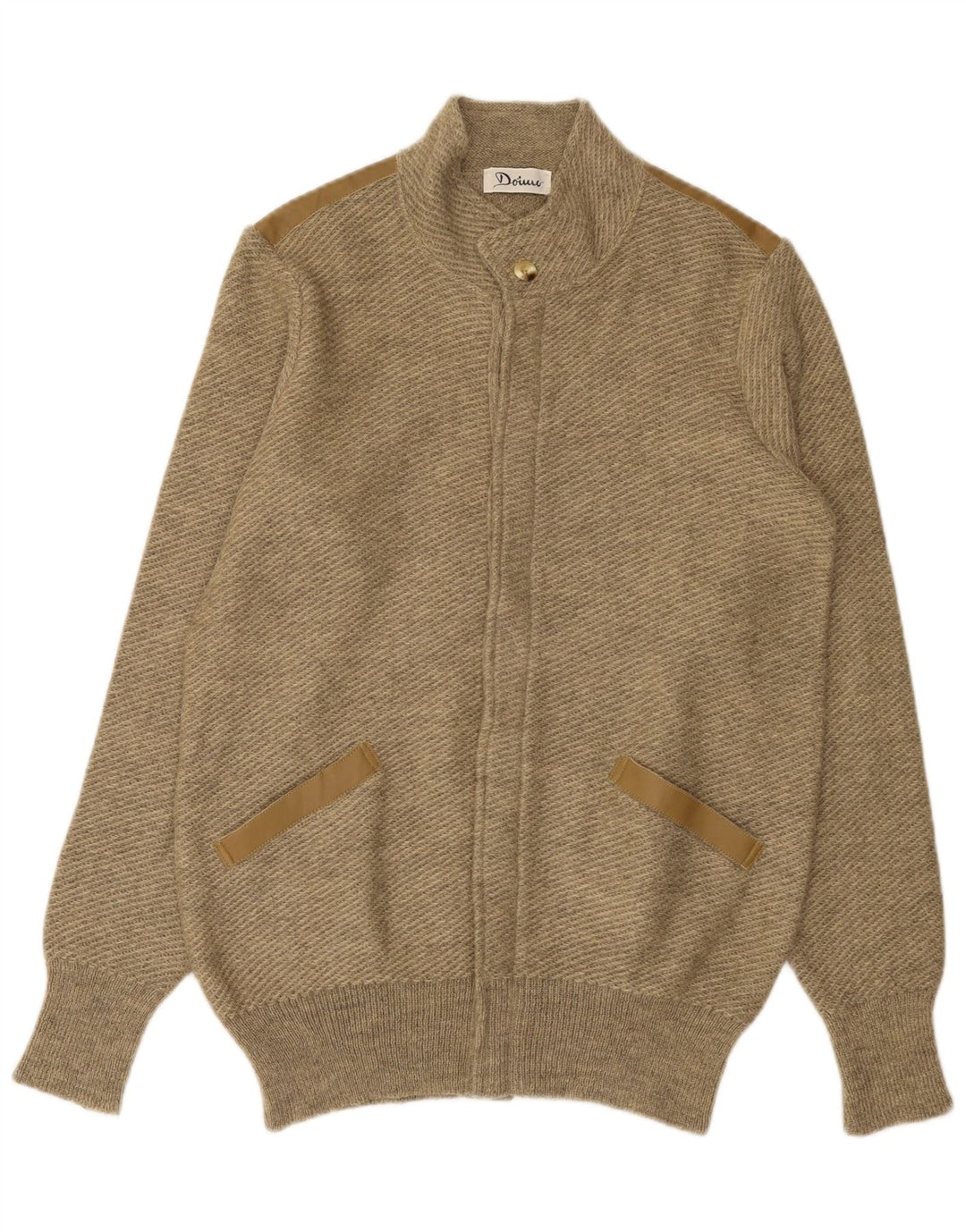 VINTAGE Herre cardigan sweater Medium Beige