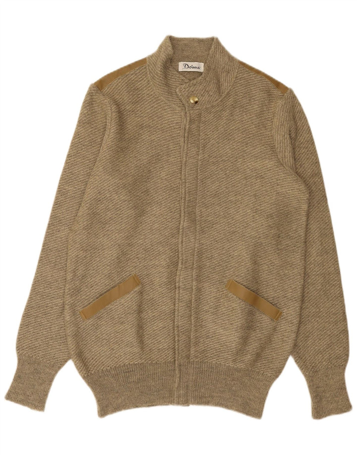 VINTAGE Herre cardigan sweater Medium Beige