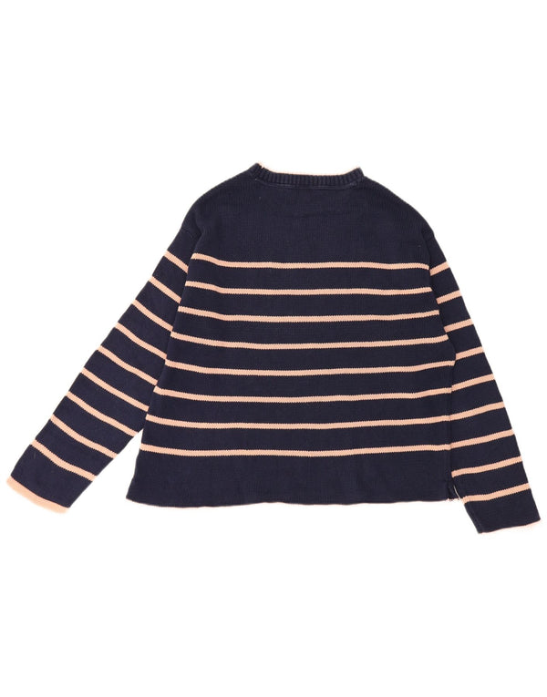 Besætningstøj Dame Turtle Neck Jumper Sweater UK 14 Large Navy Blue
