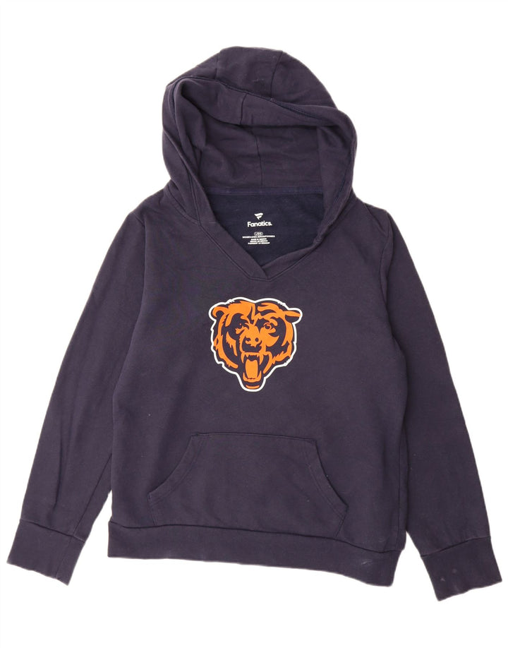 FANATICS Dame Chicago Bears Grafisk hættetrøje trøje UK 16 Large Navy Blue