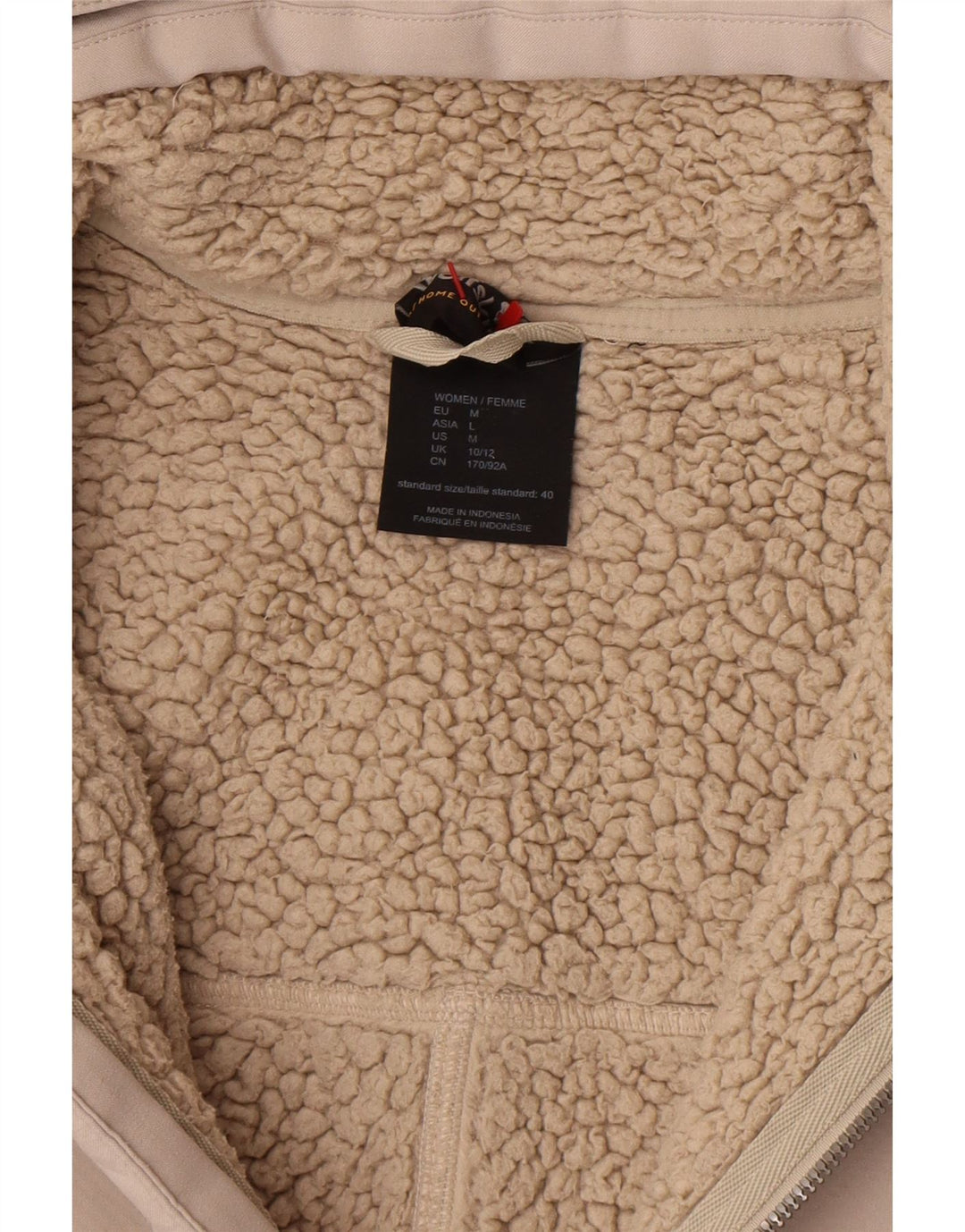 Jack Wolfskin Dame Hooded Windbreaker Coat UK 10/12 Medium Beige