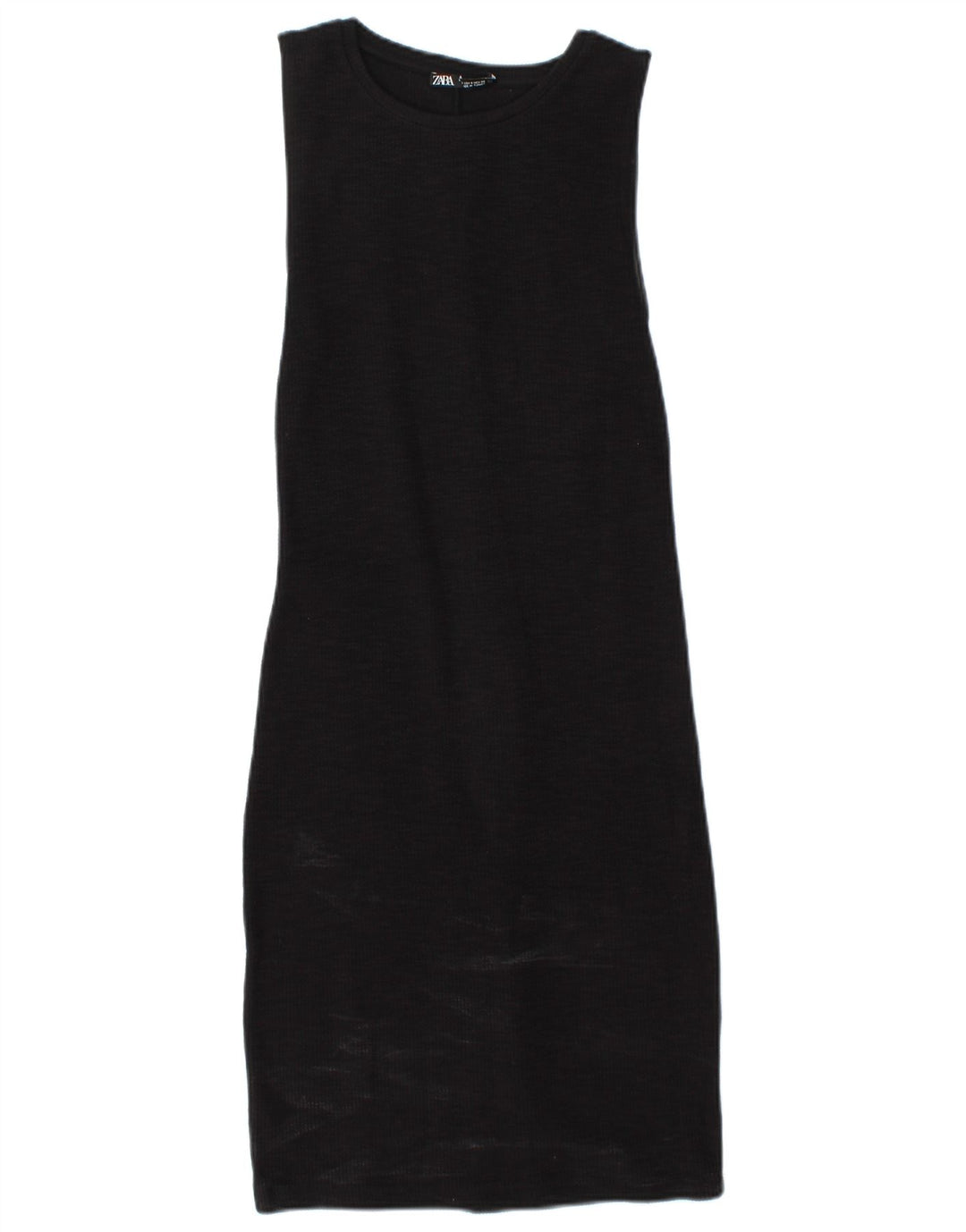 Zara Dame Sleeveless Sheath Dress UK 10 Small Black