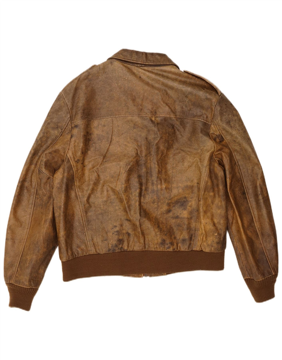 Vintage Herre Military Læderjakke IT 44 XS Brun