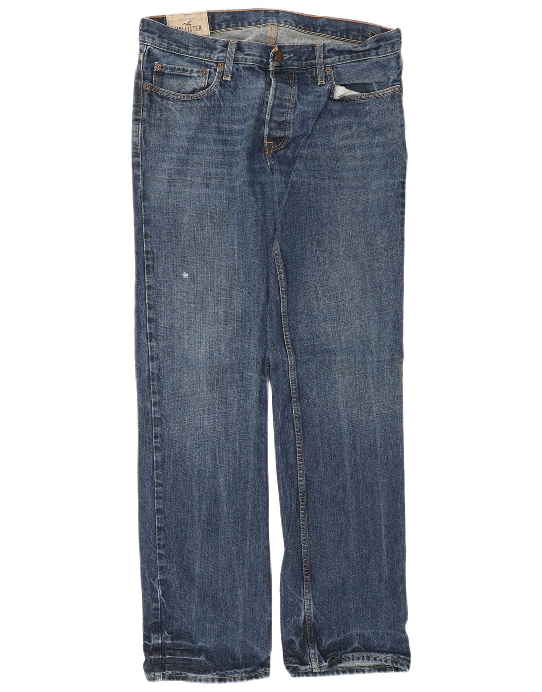 HOLLISTER Straight jeans til mænd W34 L34 blå bomuld