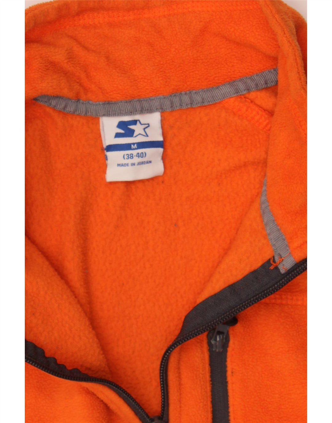 STARTER Mens Zip Neck Fleece Jumper UK 38/40 Medium Orange Colourblock Vintage Starter and Second-Hand Starter from Messina Hembry 