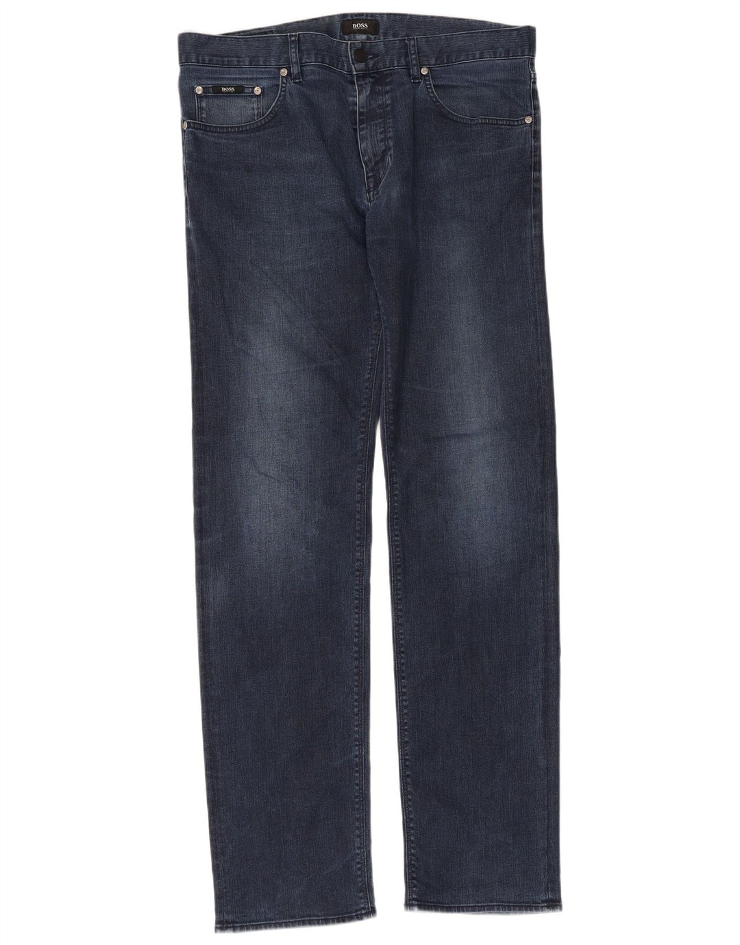 HUGO BOSS Straight jeans til mænd W34 L34 Marineblå bomuld