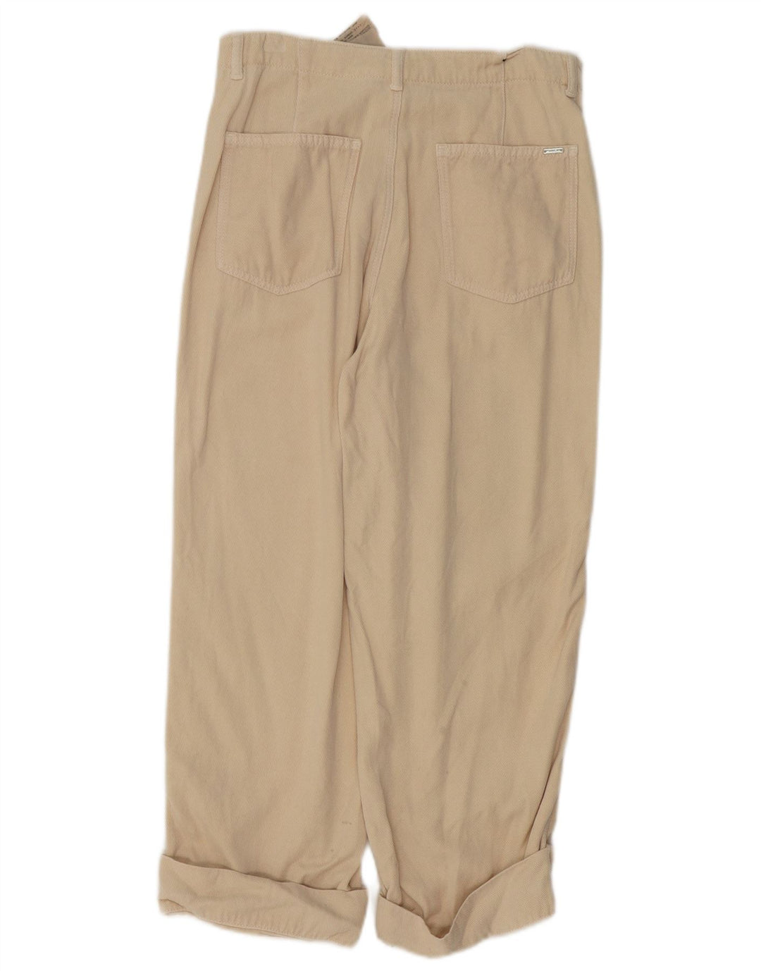 Massimo Dutti Dame Cropped Trousers EU 38 Small W28 L24 Beige Lyocell