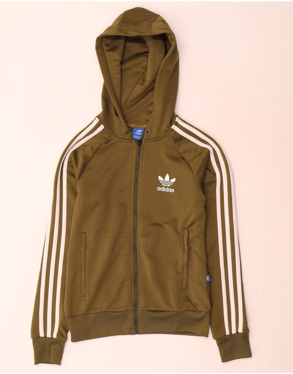 Adidas Dame Hættetrøje Sweater UK 6 XS Khaki Polyester
