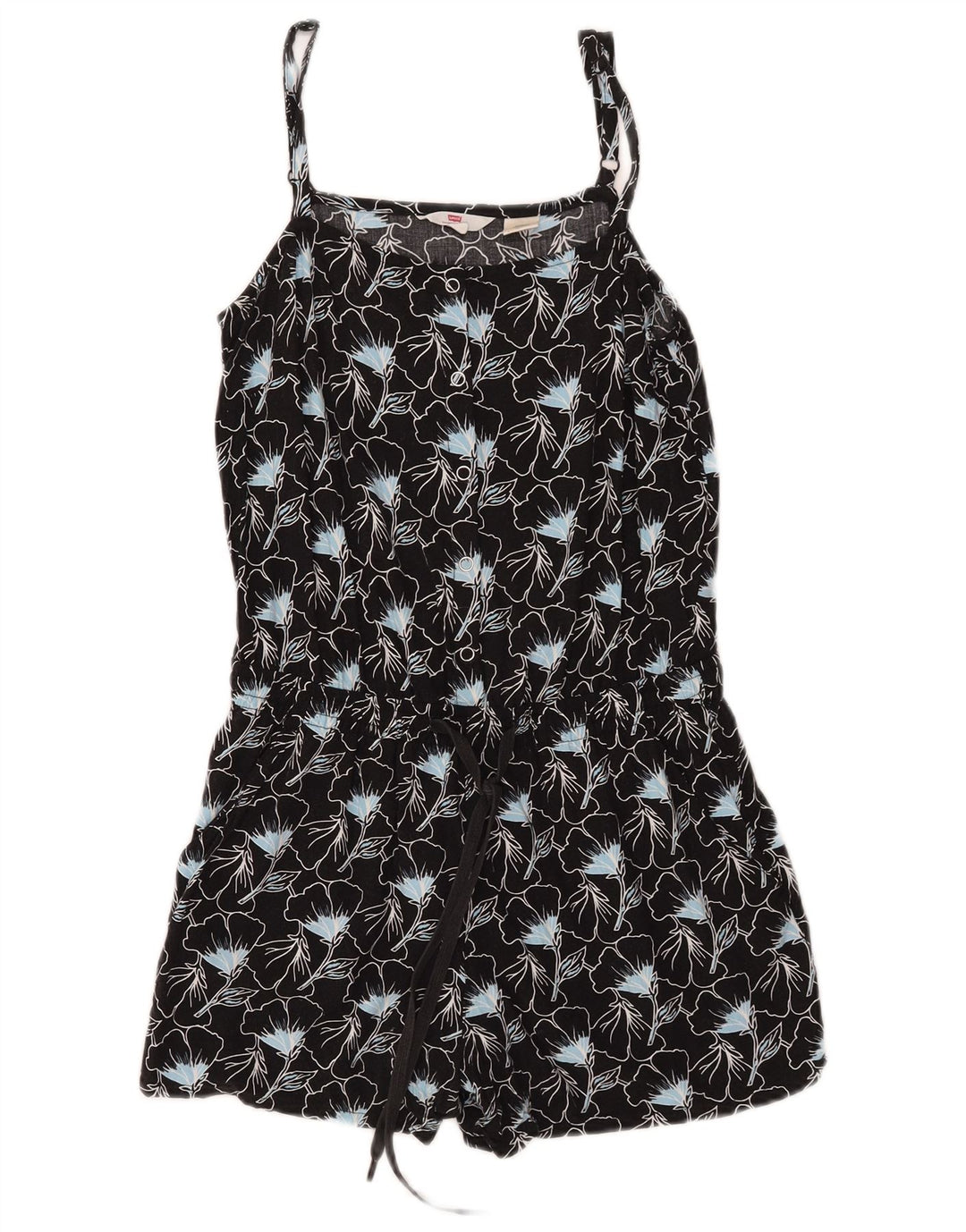 Levi's Dame Ærmeløs Playsuit UK 10 Small Black Floral Viscose