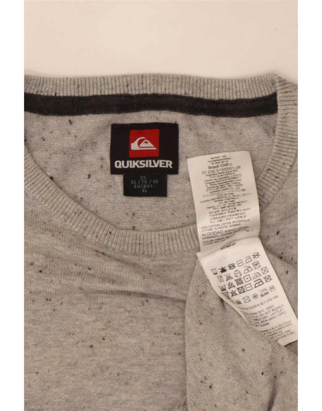 Quiksilver Herre Crew Neck Jumper Sweater XL Grå Bomuld