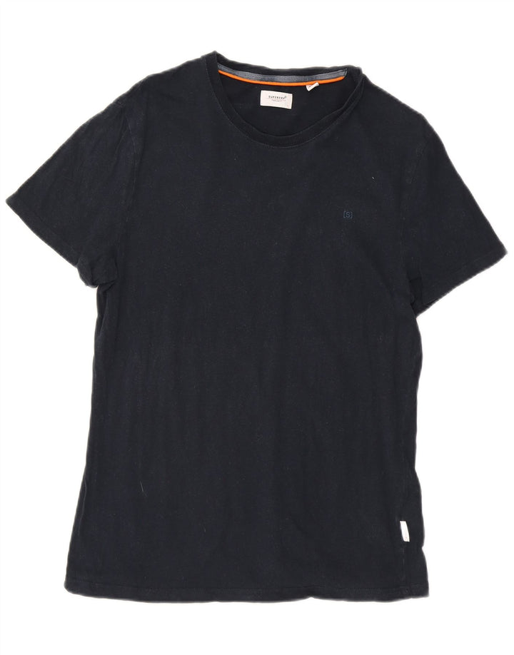 SUPERDRY Mens T-Shirt Top Large Navy Blue Cotton