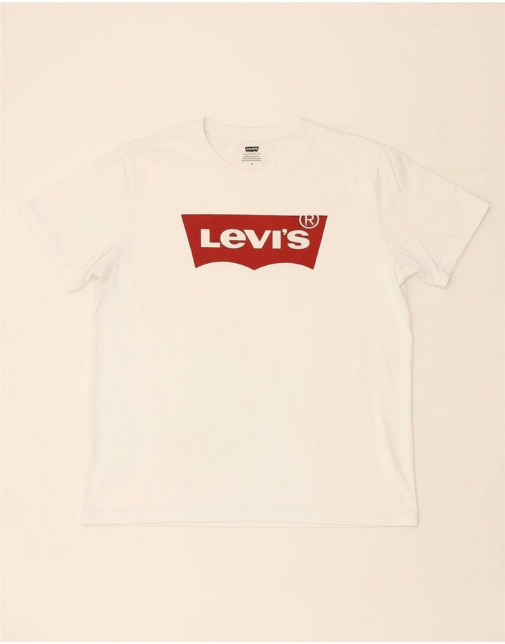 LEVI'S Mens Graphic T-Shirt Top Medium White Cotton