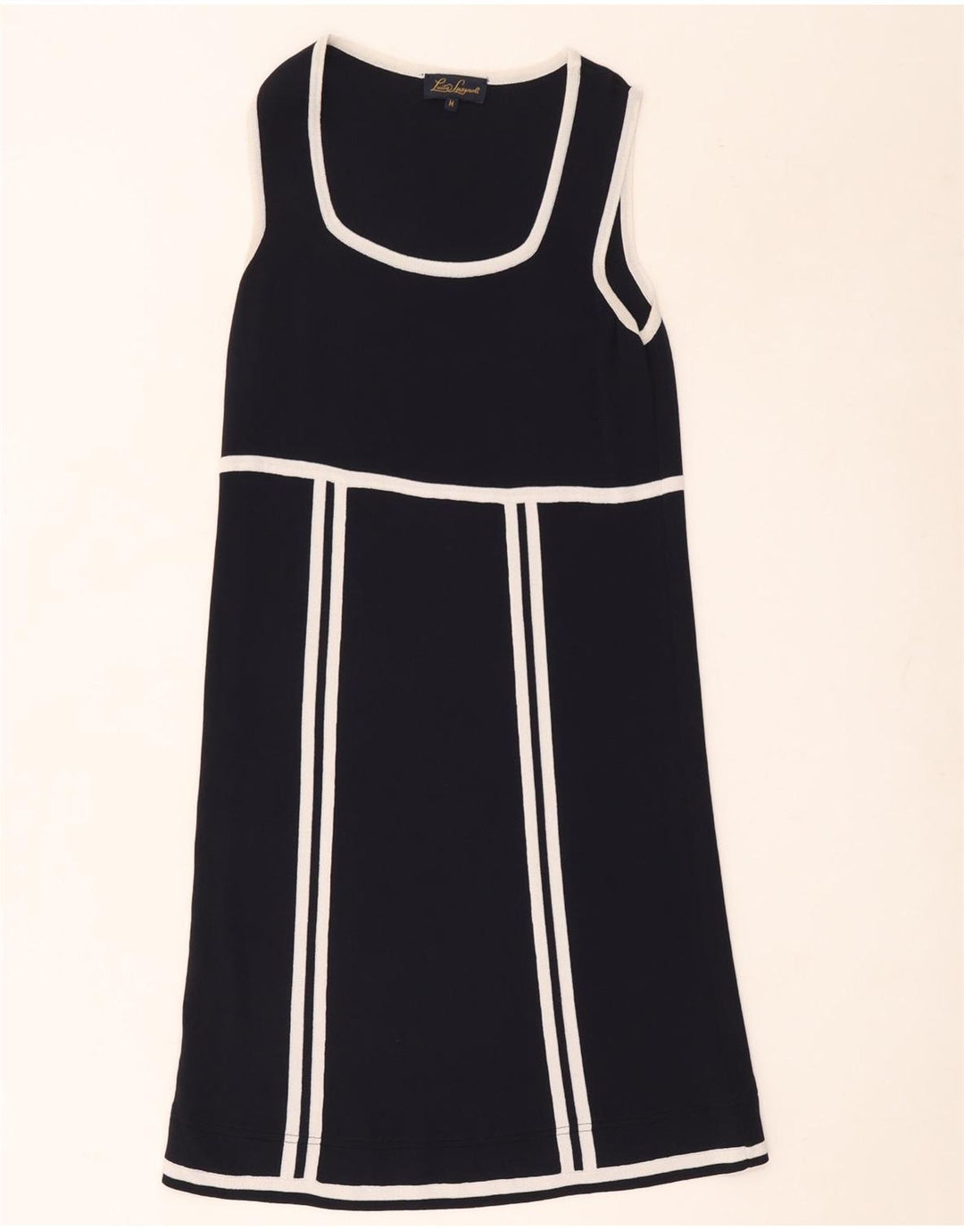 Luisa Spagnoli Dame Ærmeløs Shift Dress UK 12 Medium Navy Blue