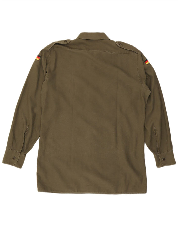 Vintage Militærskjorte til mænd Medium Khaki