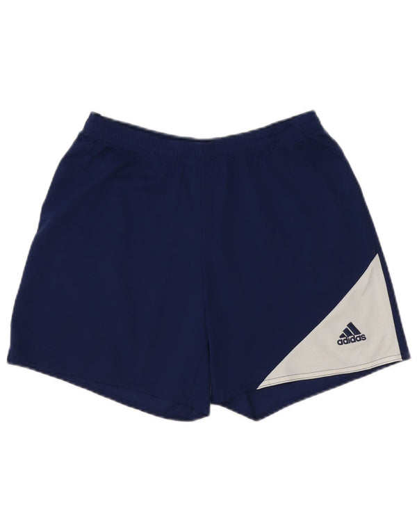Adidas Womens Climalite Sportshorts UK 10 Small Blue Colourblock