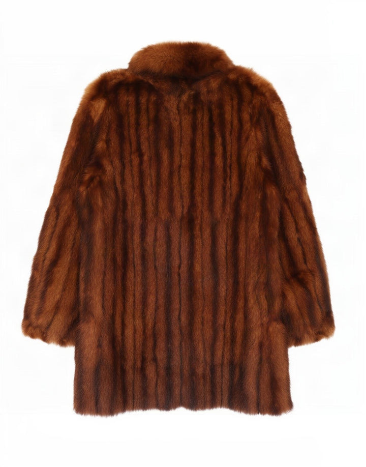 Vintage pelsfrakke til kvinder UK 12 Medium Brown Animal Print