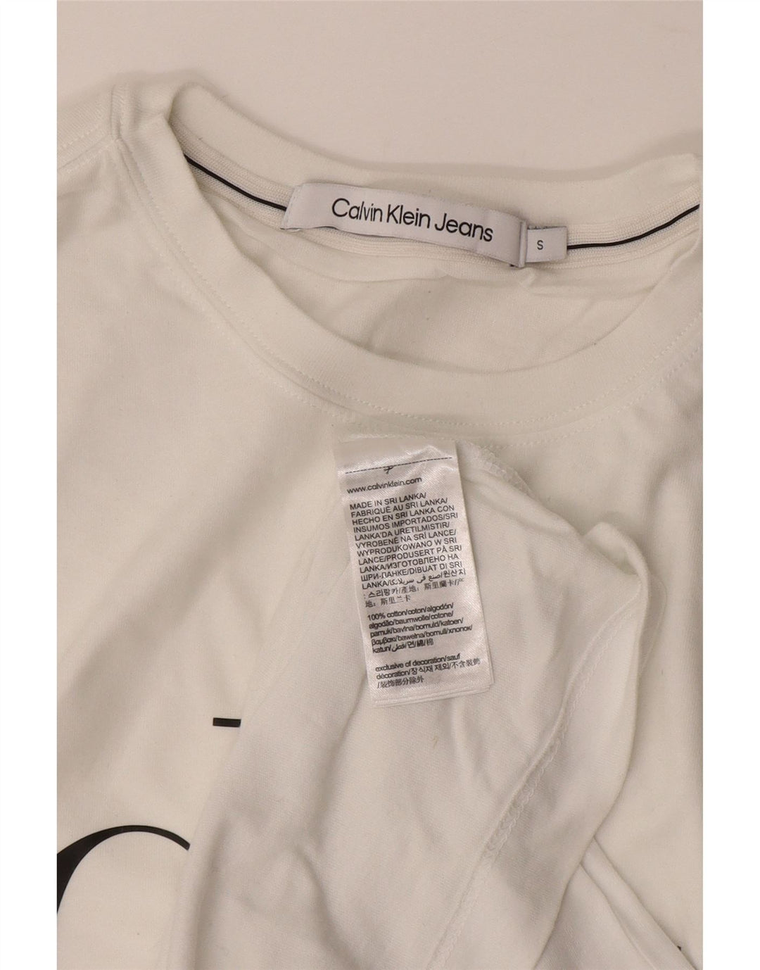 CALVIN KLEIN JEANS Grafisk T-shirt top til mænd Lille hvid bomuld
