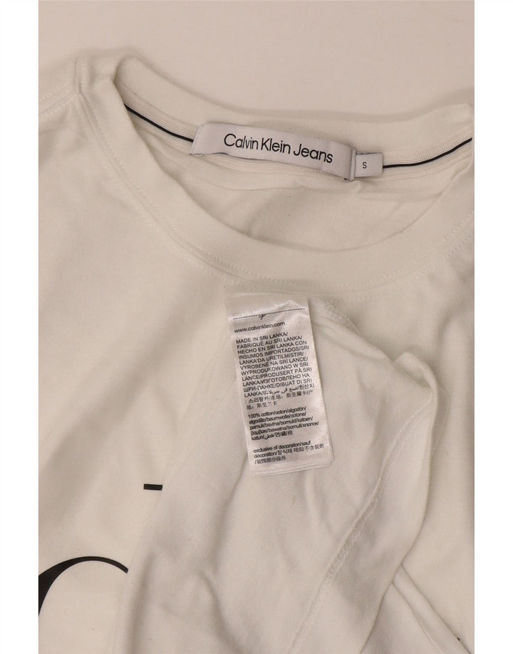 CALVIN KLEIN JEANS Grafisk T-shirt top til mænd Lille hvid bomuld