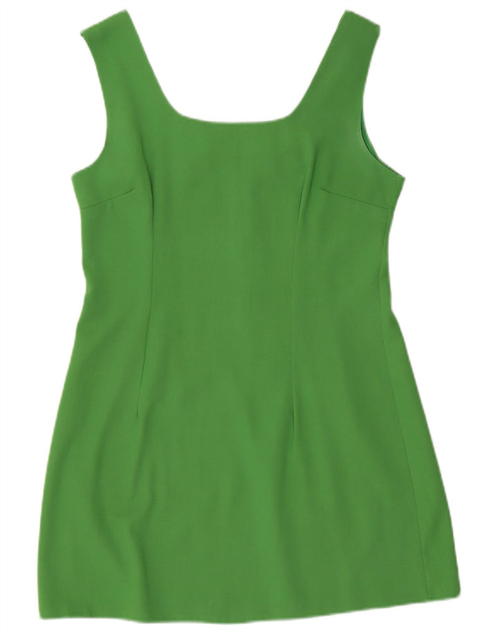 Vintage Kvinders Ærmeløs Skede Kjole UK 14 Medium Green Polyester