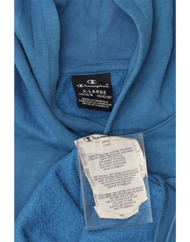 CHAMPION Grafisk hættetrøje til drenge 13-14 år XL Blå bomuld