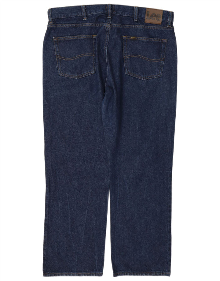 Lee Straight Jeans til mænd W38 L30 Marineblå bomuld
