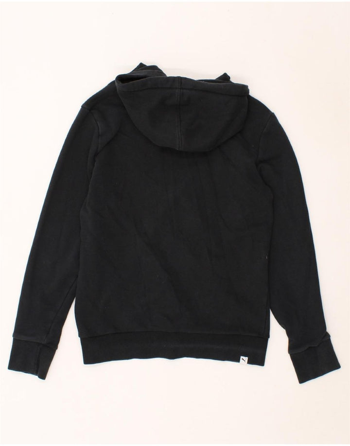 PUMA Womens Graphic Hoodie Jumper UK 14 Large Black Vintage Puma and Second-Hand Puma from Messina Hembry 