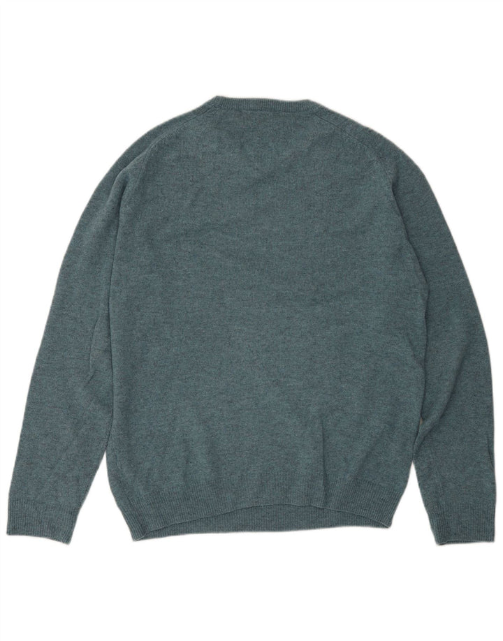 Marks & Spencer Herre sweater med rund hals, medium blå flækket