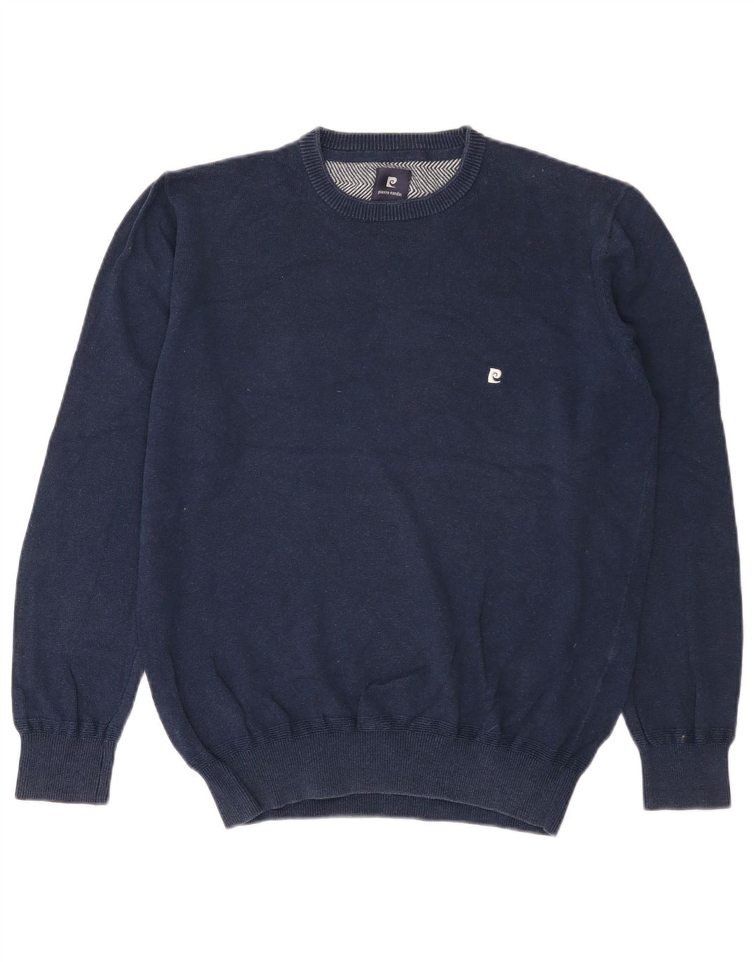 PIERRE CARDIN Herre sweater med rund hals, medium marineblå bomuld
