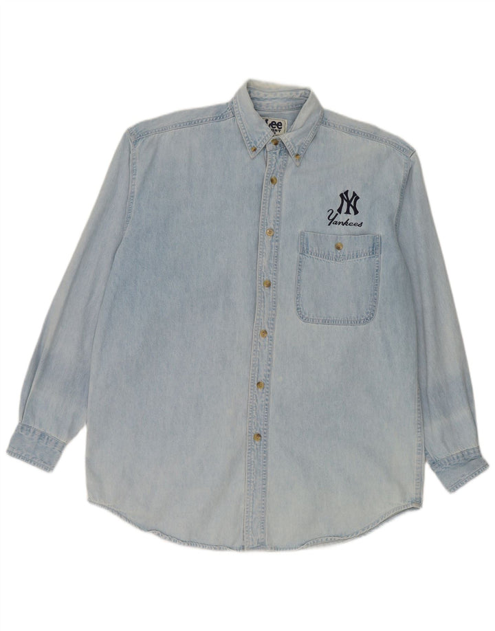 Lee Herre Yankees Denim skjorte Medium Blue Bomuld