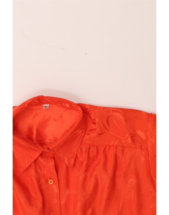 VINTAGE Womens Shirt Blouse IT 48 XL Orange Floral Vintage Vintage and Second-Hand Vintage from Messina Hembry 